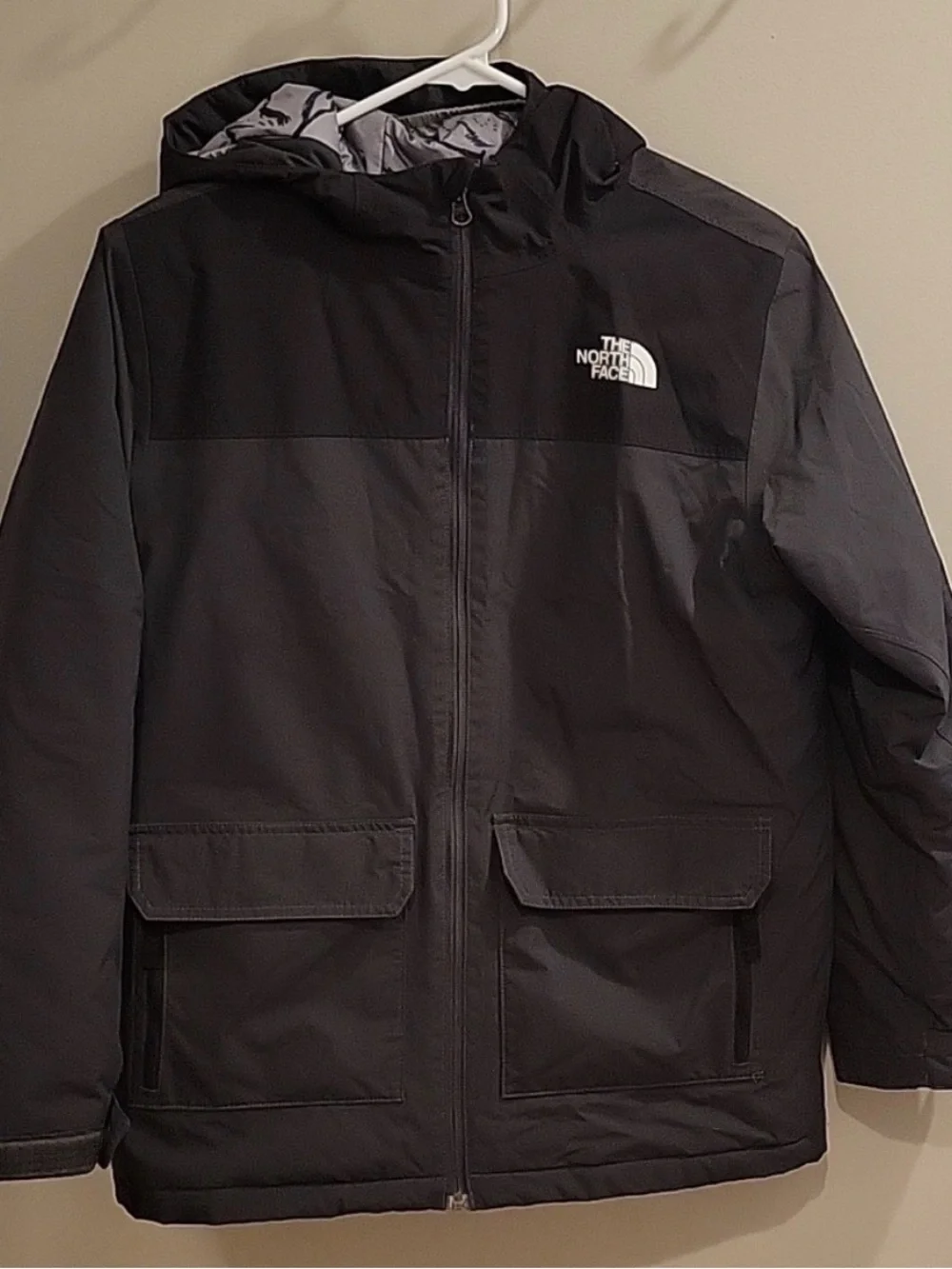 The North Face Black & Gray Hooded Ski Jacket